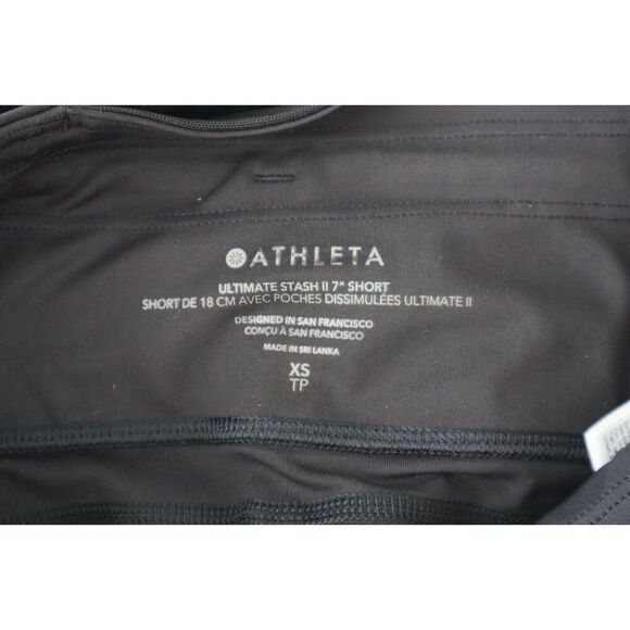 Athleta 987266-00 Women's Sz XS Black Salutation Stash High Rise 7" Shorts - Picture 4 of 14